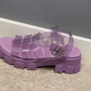 Forever 21 purple platform sandals size 7